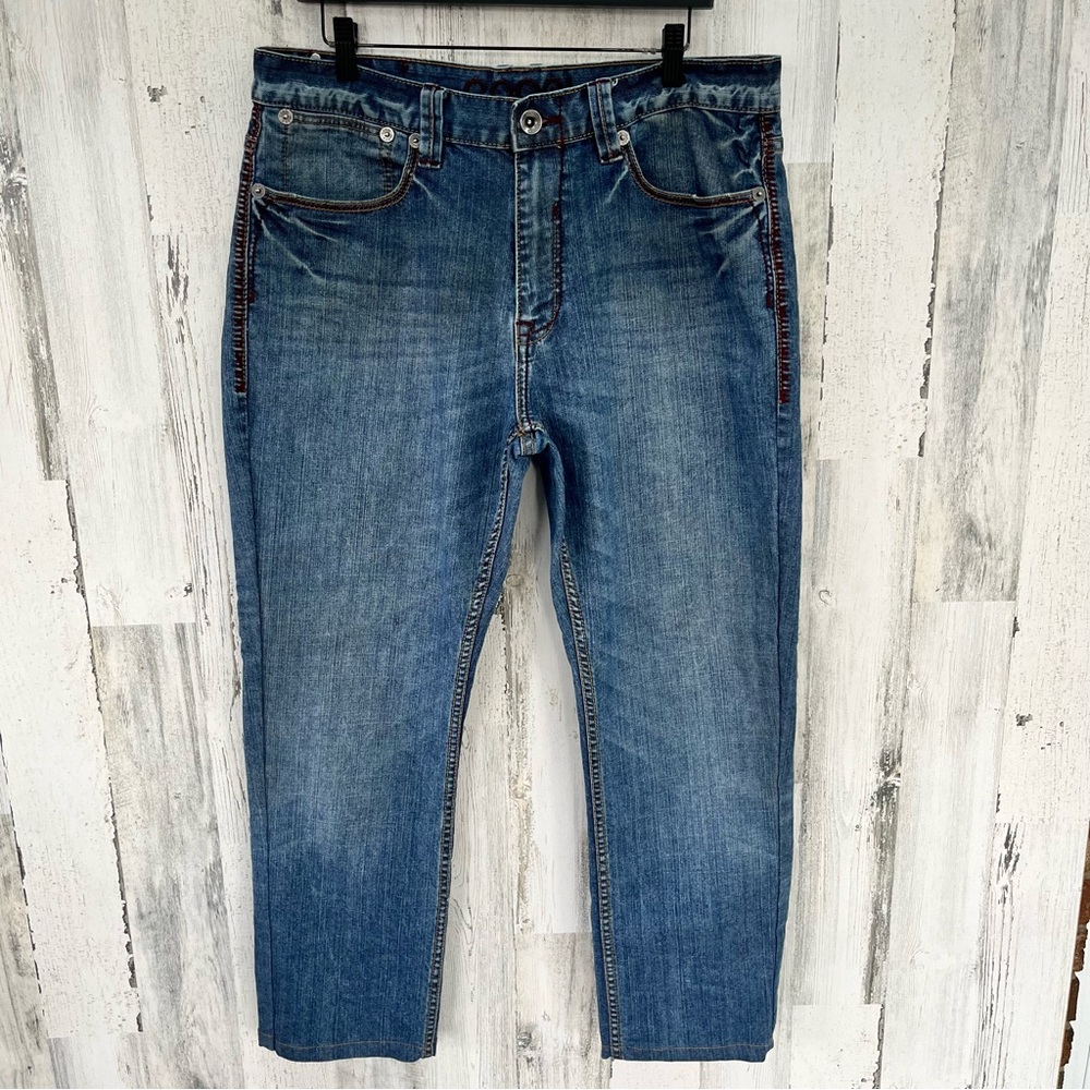 COOGI Men’s Vintage Blue Denim Jeans Zip & Button Closure Size 36X29